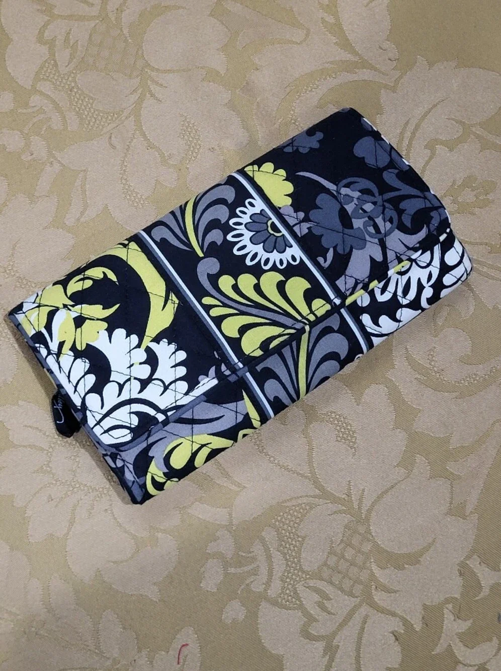 Vera Bradley Vintage Baroque Pattern Quilted Trifold Long Wallet
